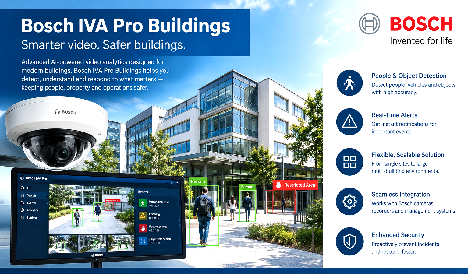 IVA Pro Buildings: How Its Intelligent Video Analytics Works Features of Bosch IVA Pro Buildings technology